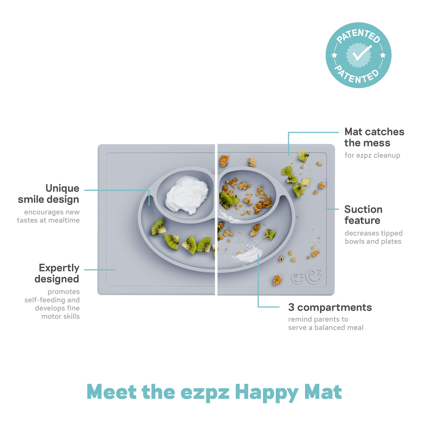 Ezpz Happy Mat - Pewter