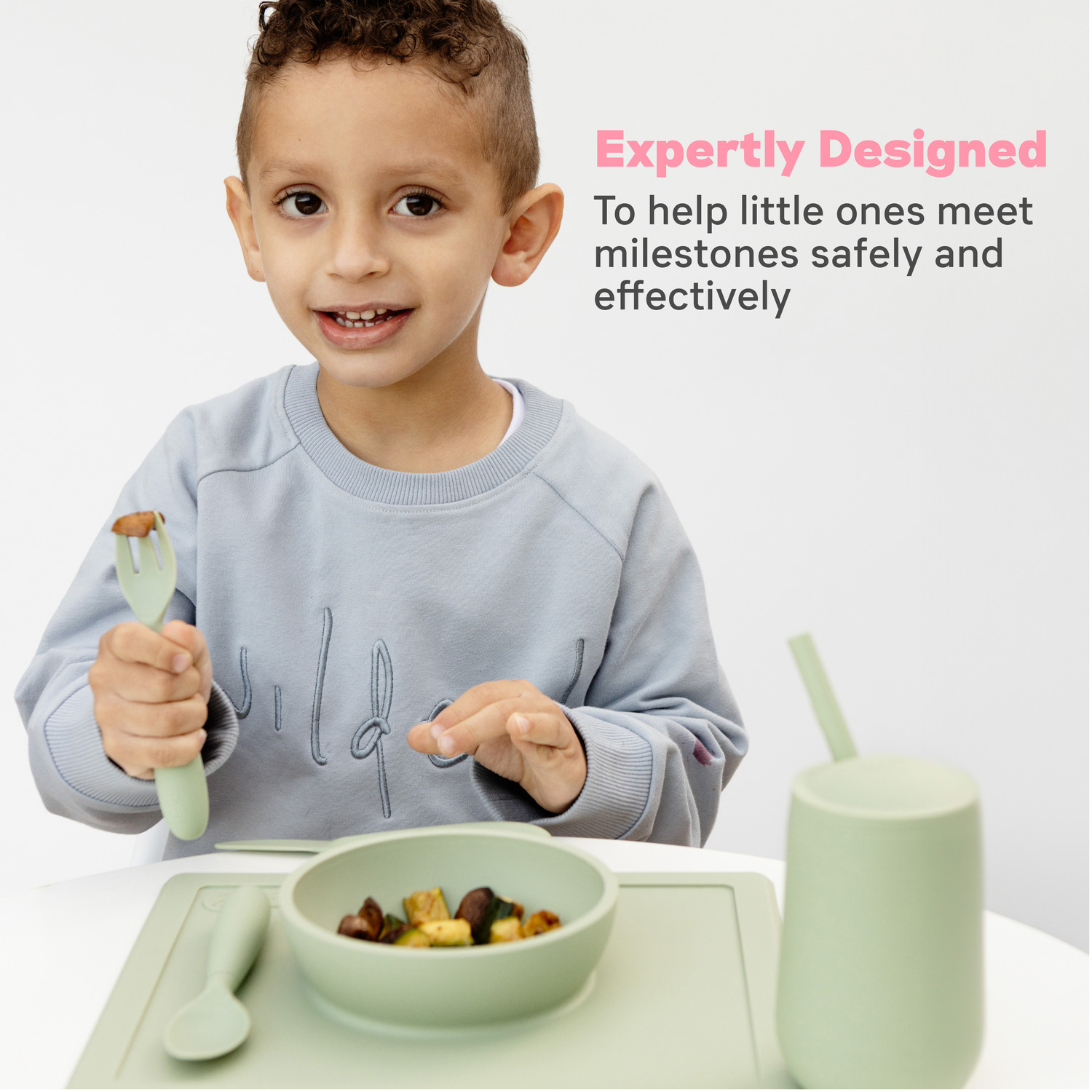 إيزي بيزي - أدوات المائدة هابي - أخضر ميرمية