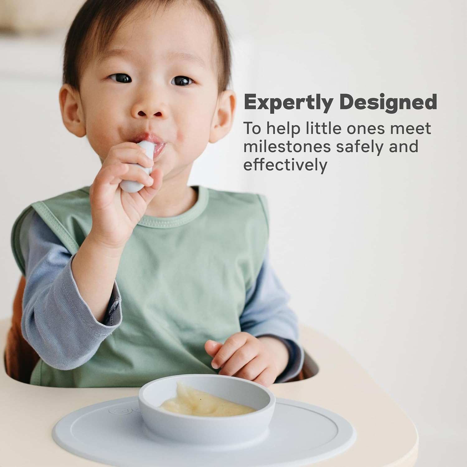 إيزي بيزي - ملاعق تايني للأطفال - رمادي - عدد 2