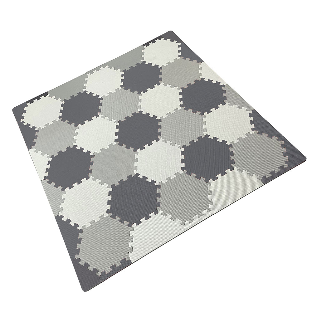Bumble & Bird - Baby Hexagonal Playmat Tiles - Grey/Cream