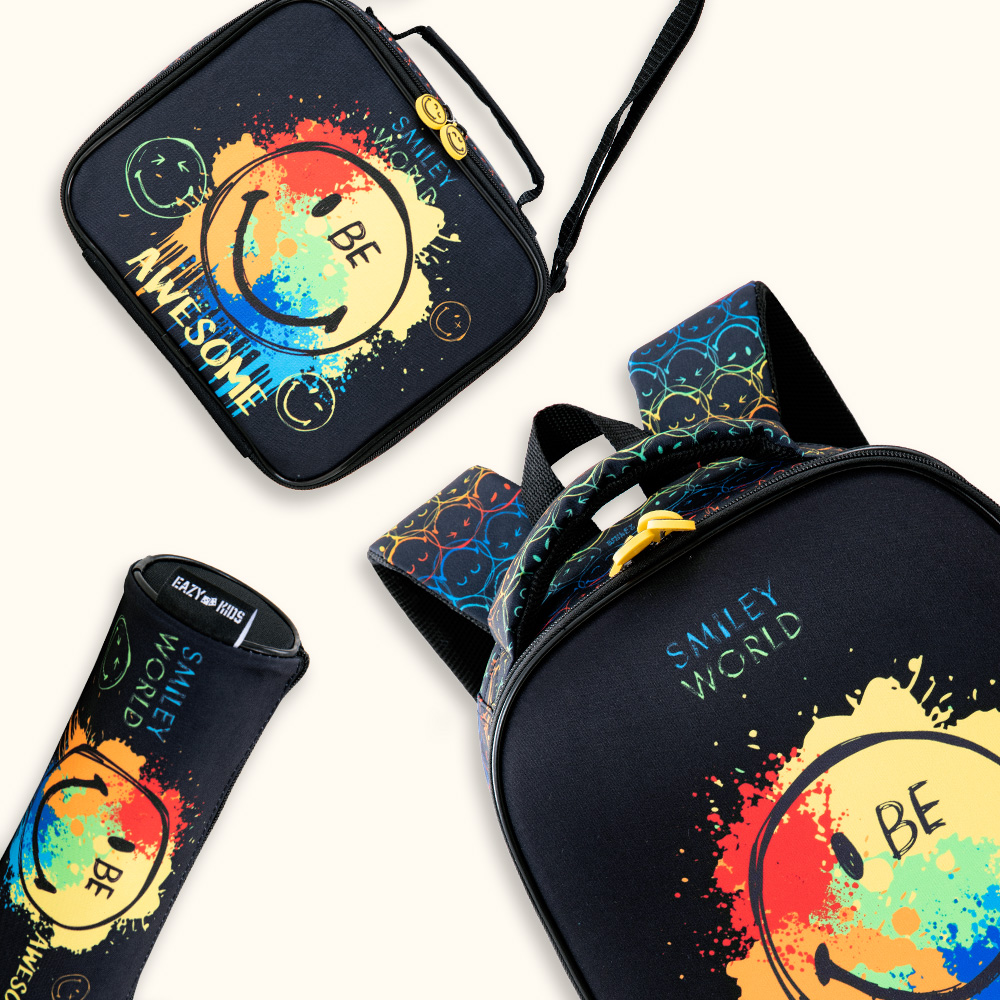 إيزي كيدز - مجموعة شنطة المدرسة - 17 إنش - رائع - أسود - 3 قطع