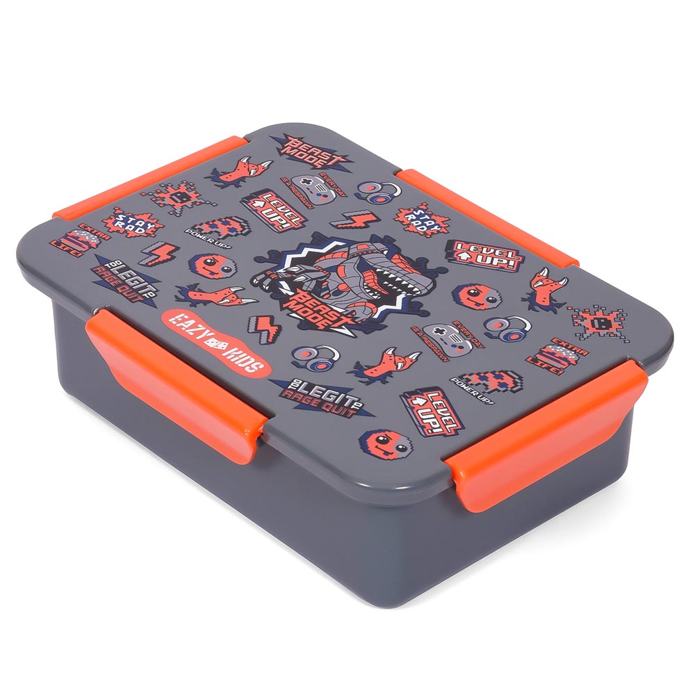 إيزي كيدز - صندوق غداء ديناصور - 850 مل - رمادي