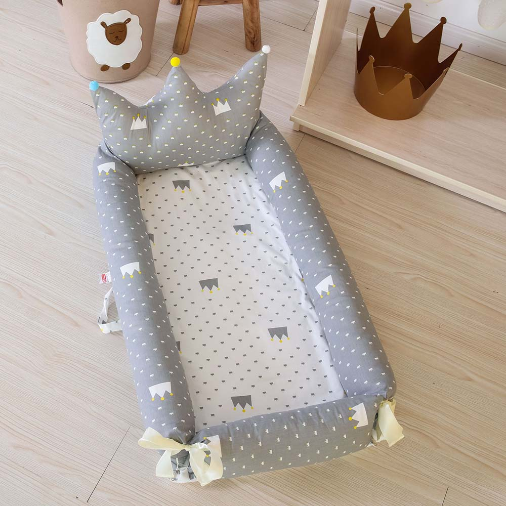 Bumble & Bird - Portable Maxi Baby Nest And Lounger - Royal Grey