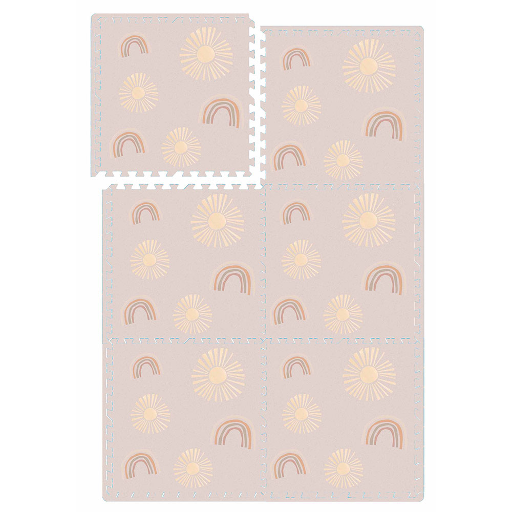 سجادة لعب إسفنجية متشابكة من بامبل & بيرد - بيبي سيف - قوس قزح - 6 قطع