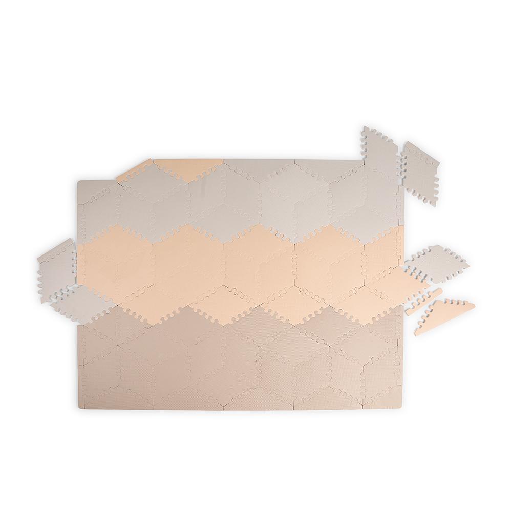 بامبل & بيرد - بساط لعب للأطفال  ، متعدد الأشكال، 52 قطعة + 22 حافة - لون خوخي وبني