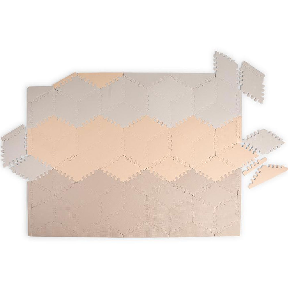 Bumble & Bird BabySafe Play Mat Multi-Shape 52pcs+22 Edges - Peach & Brown