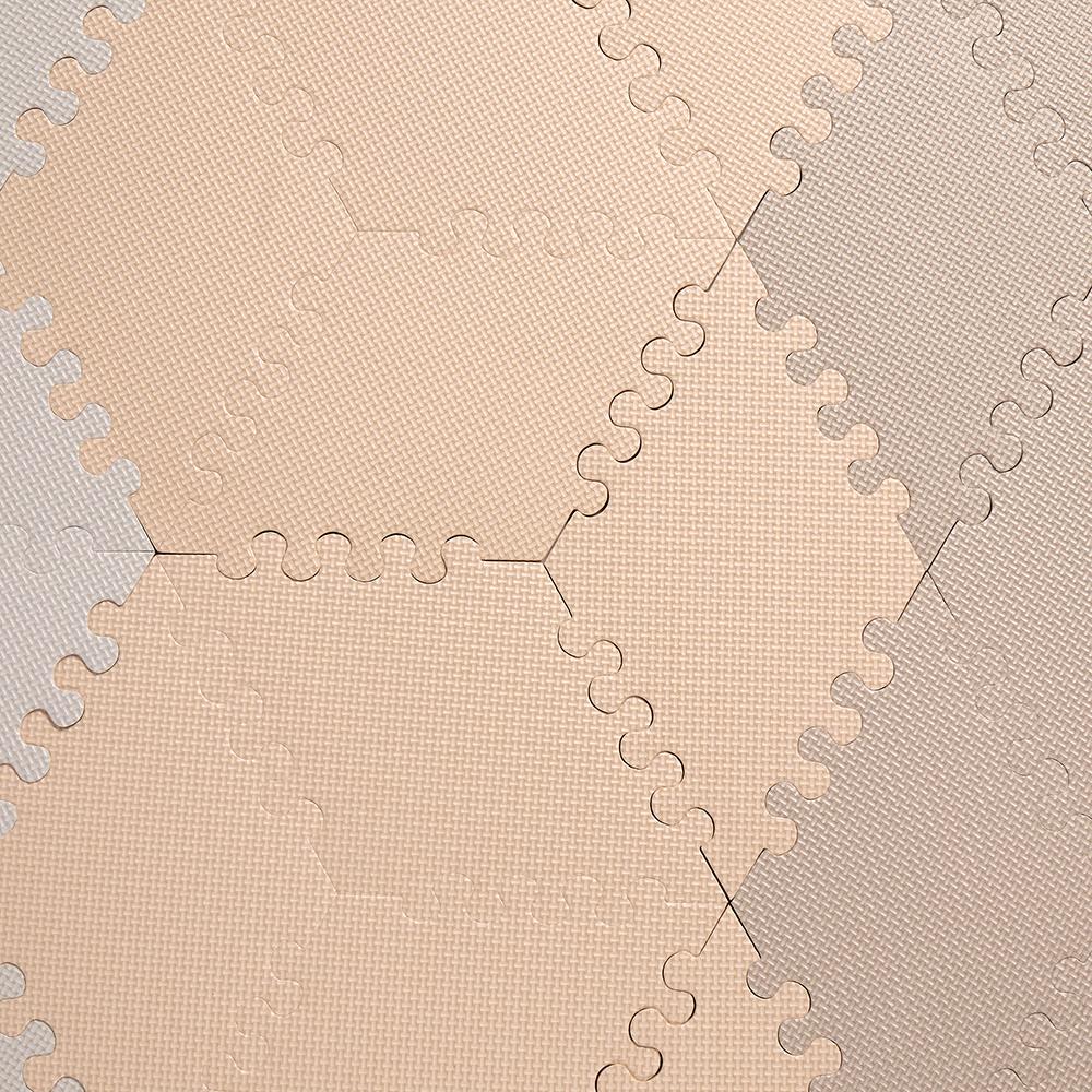 بامبل & بيرد - بساط لعب للأطفال  ، متعدد الأشكال، 52 قطعة + 22 حافة - لون خوخي وبني