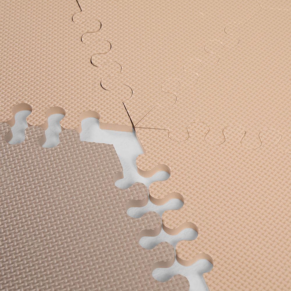 بامبل & بيرد - بساط لعب للأطفال  ، متعدد الأشكال، 52 قطعة + 22 حافة - لون خوخي وبني