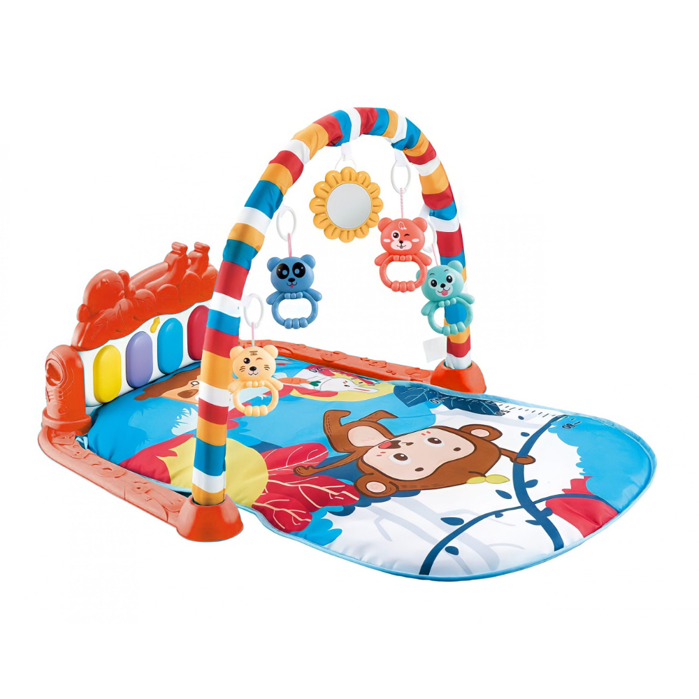 فاكتوري براس - حصيرة لعب بوجهين وبيانو - قرد - أحمر