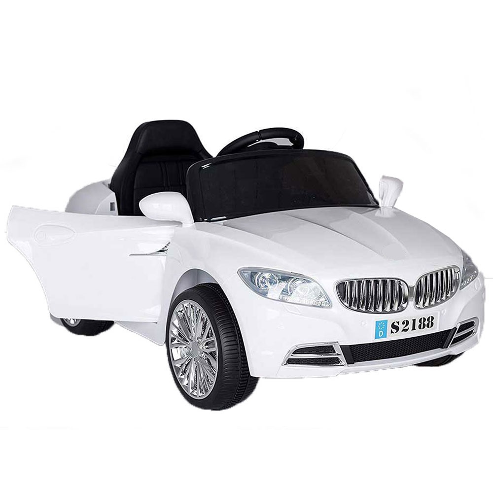 BMW - 12V Coupe Style Electric Rideon Car - White