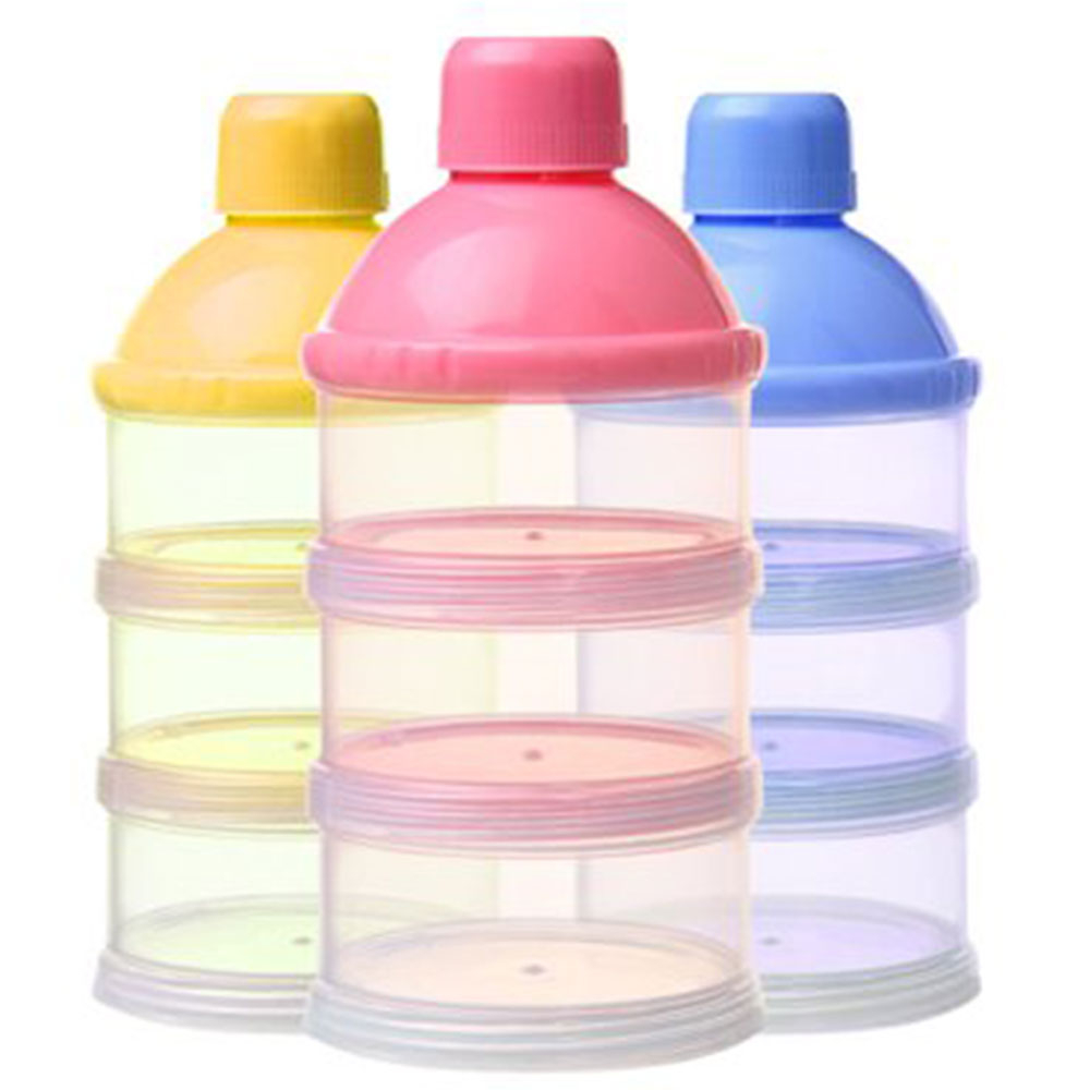 بيربل باروت - موزع مسحوق حليب الأطفال - 3 طبقات - أزرق