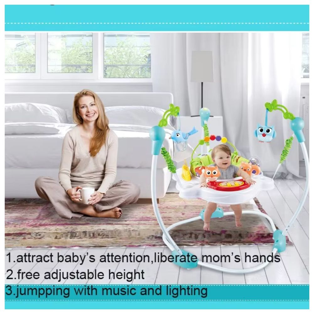 Little Angel Baby Jumper & Activity Bouncer Seat With Toys - Blue