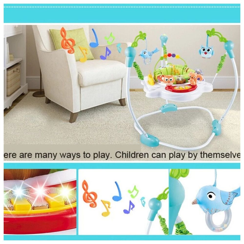 Little Angel Baby Jumper & Activity Bouncer Seat With Toys - Blue