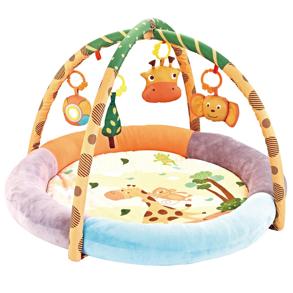 Little Angel Baby Round Comfy Play Mat Activity Gym - Giraffe