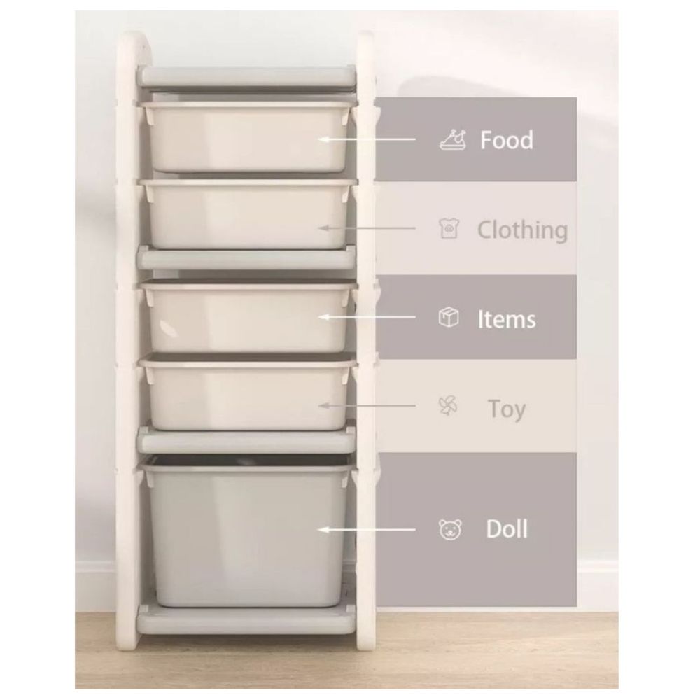 ليتل أنجل- منظم ألعاب وأرفف تخزين- ابيض