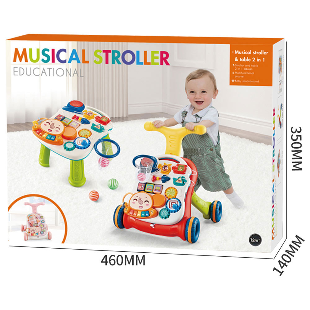 Little Angel - Learning Baby Walker with Musical Activity Board & Push - Red