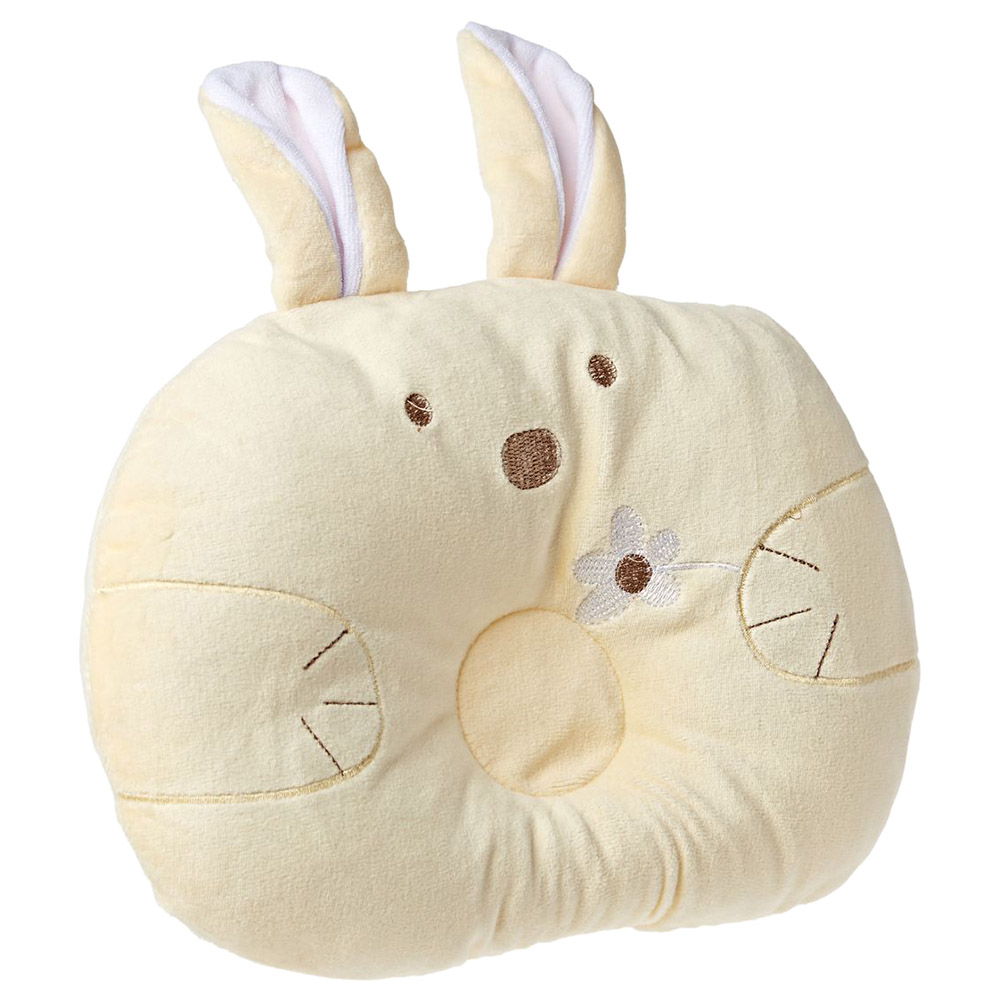 نايت أنجل - وسادة أرنب للأطفال حديثي الولادة - دعم للرأس والرقبة المسطحين - أصفر