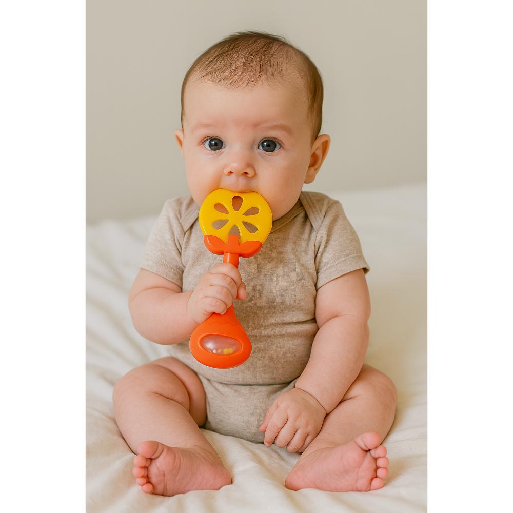 Huanger - Baby Rattle Fruit Shape Teether - Orange