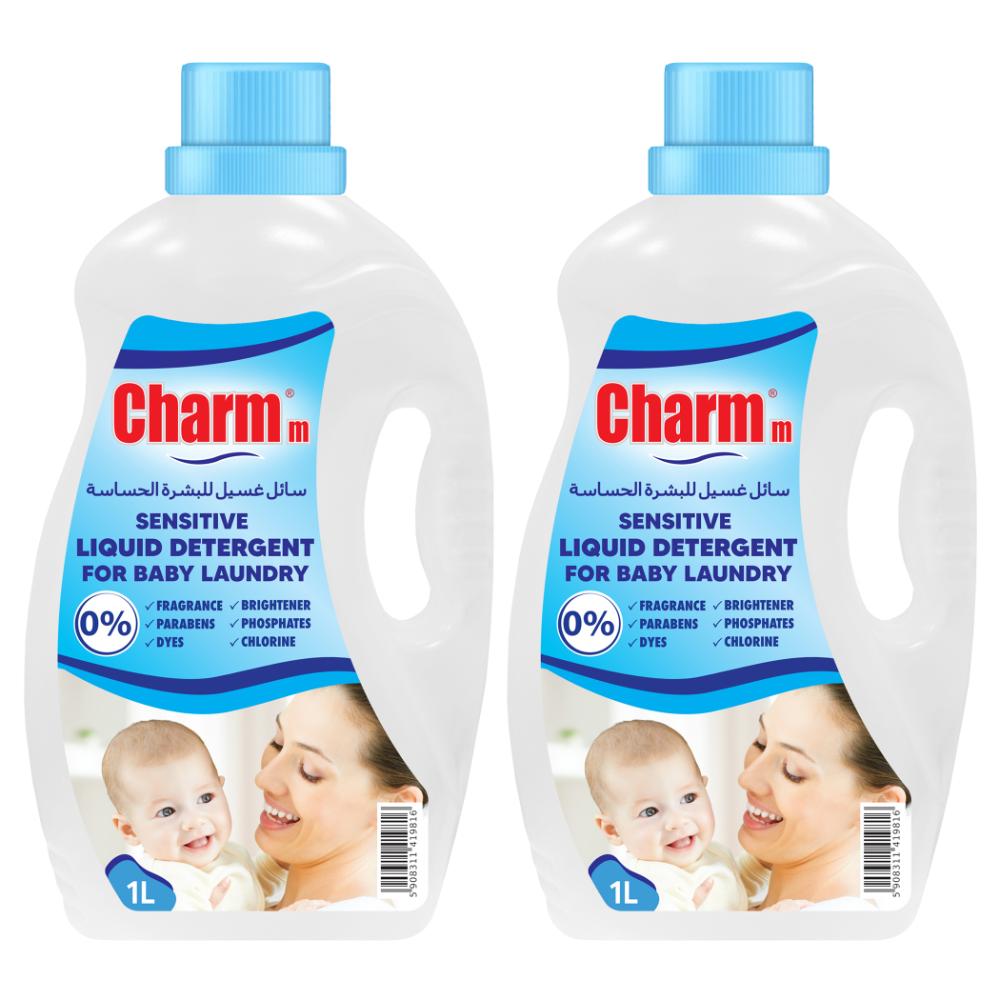 Charmm - Sensitive Laundry Liquid For Babies Laundry 1L - Pack of 2