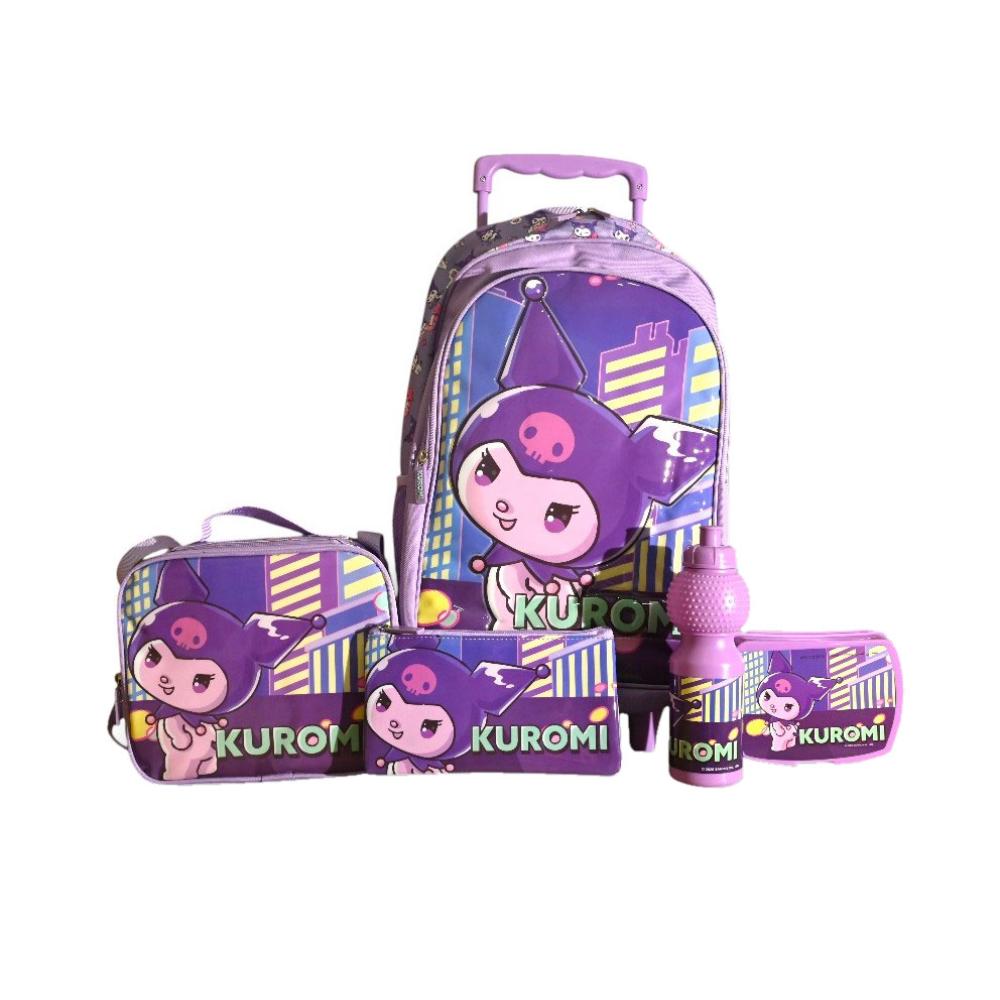 Hollywood Magic - Kuromi 5-In-1 Trolleybag With Lunchbag, Pencilcase, Lunchbox And Water Bottle