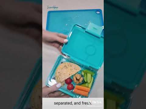 يم بوكس - صندوق وجبات خفيفة - 3 أقسام - أزرق ضبابي