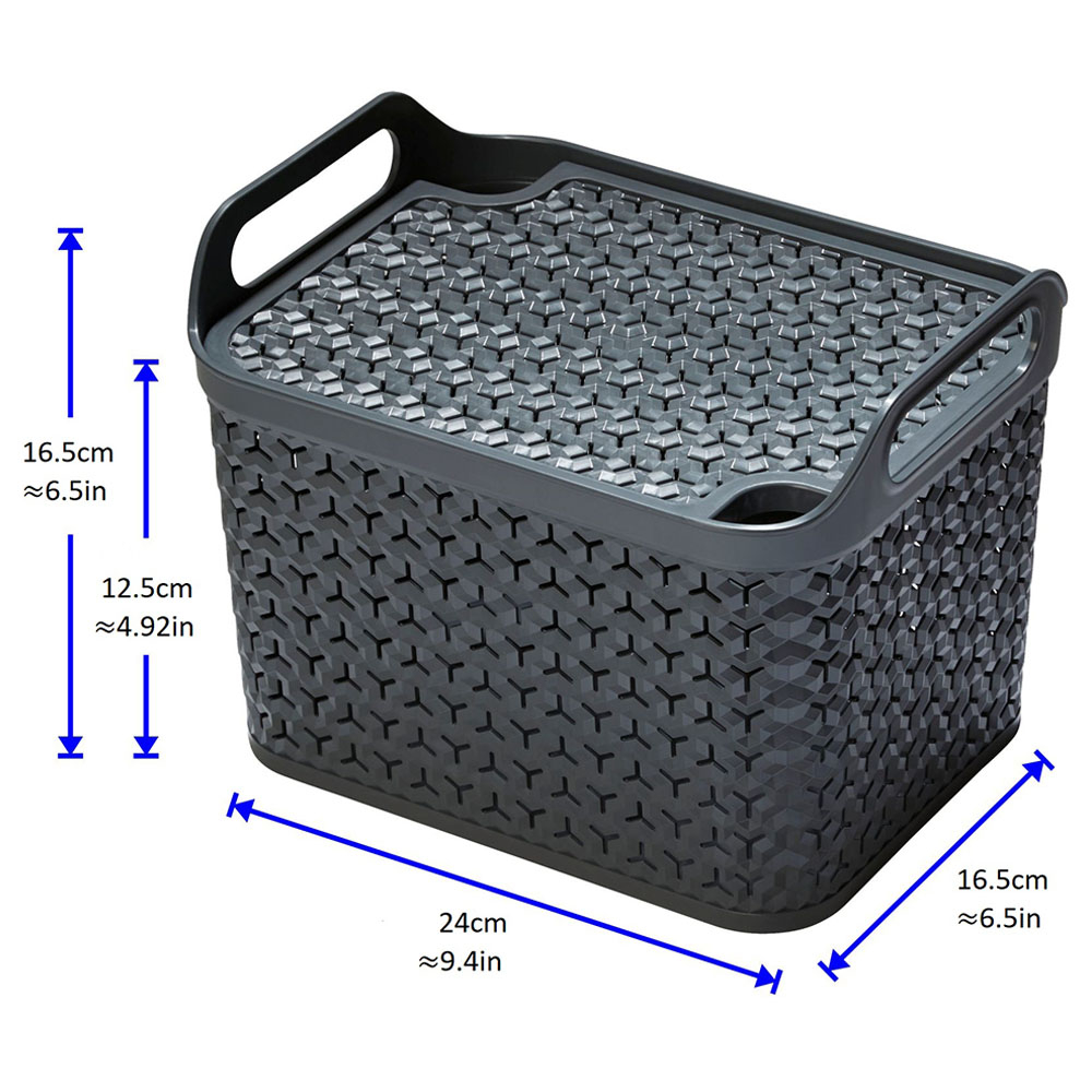 Strata - Small Urban Store Basket Stackable Storage Bin - Charcoal Grey