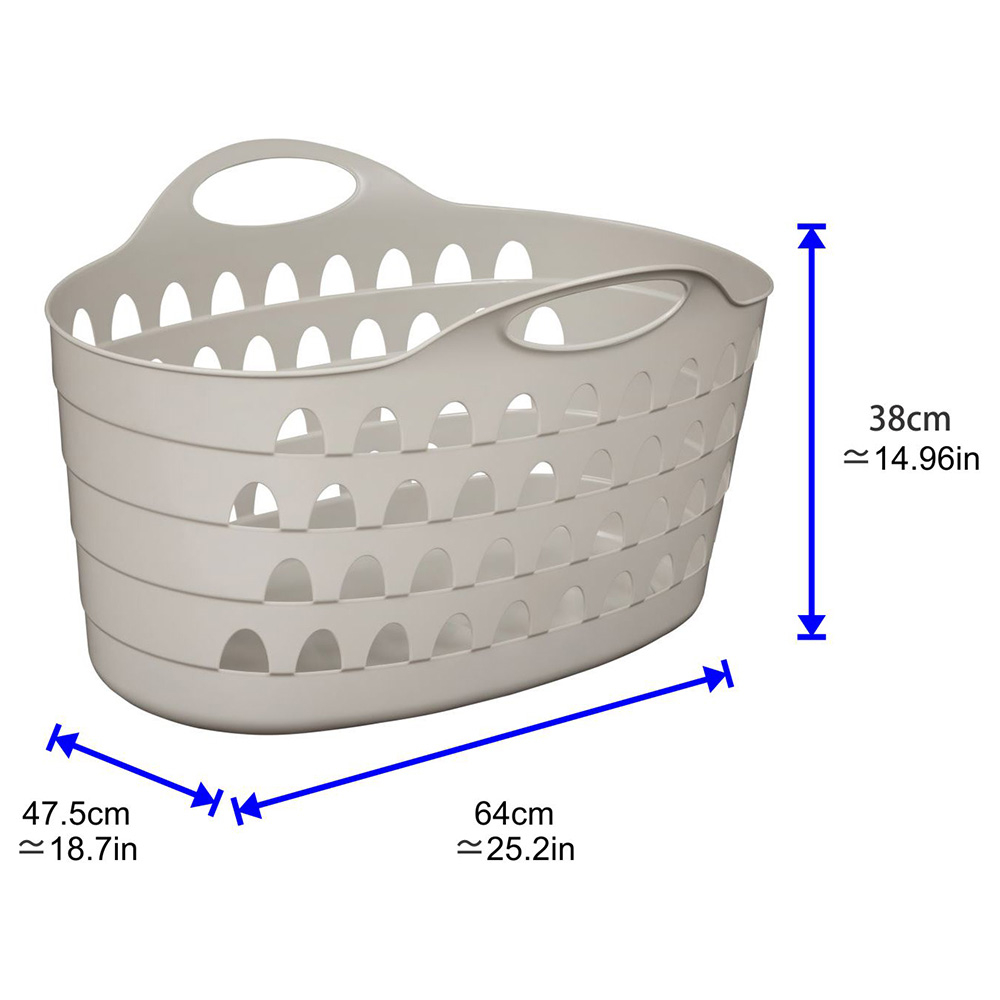 ستراتا - سلة غسيل فليكسي كبيرة متينة للتخزين - رمادي فاتح