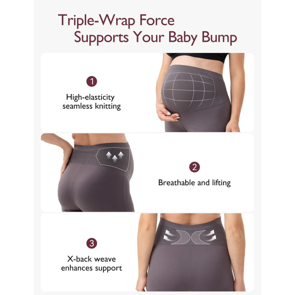 موم كوزي - ليقنز يوغا نسائي للحمل - رمادي كربون