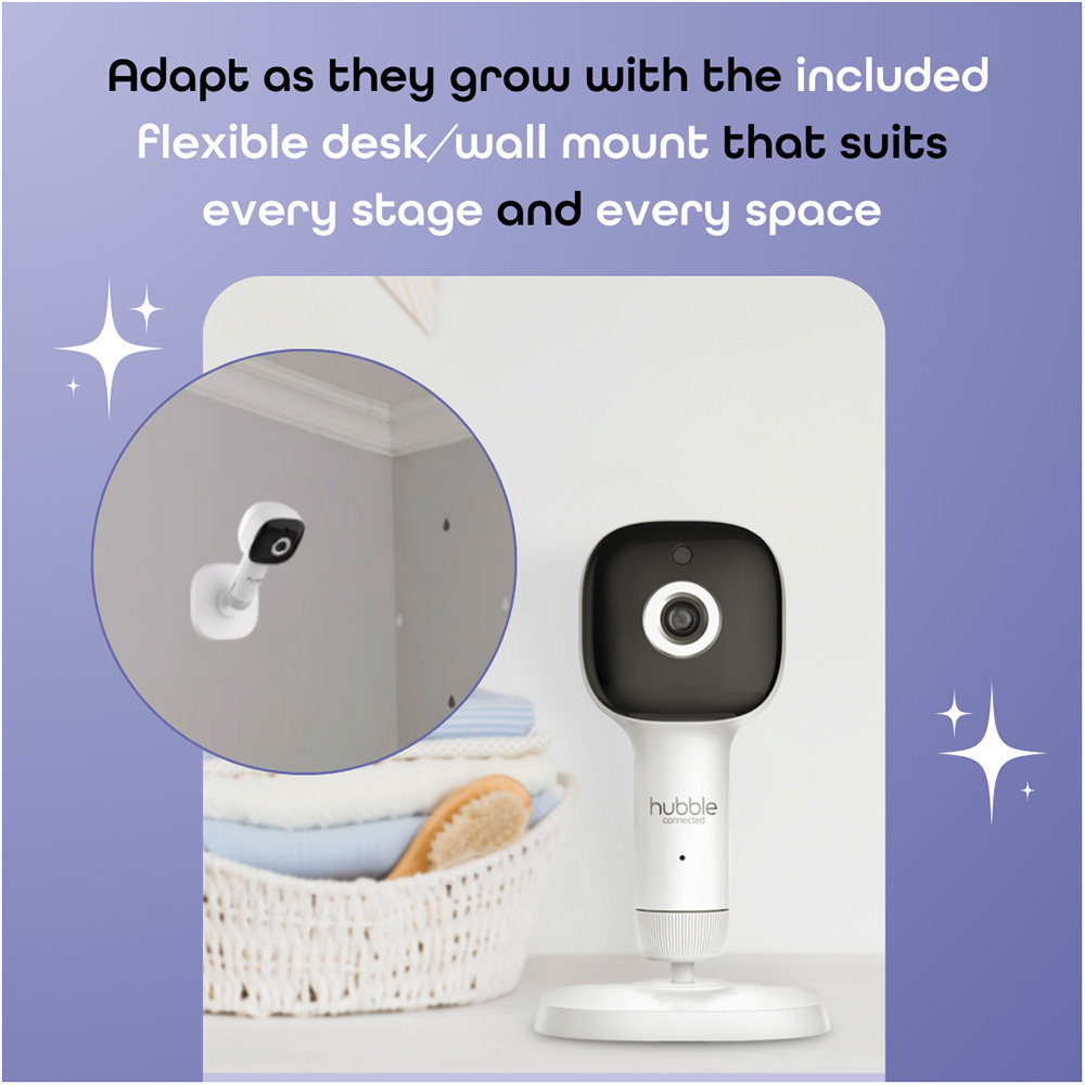Hubble - Connected Skyvision Pro AI-Enhanced HD Smart Baby Monitor - White