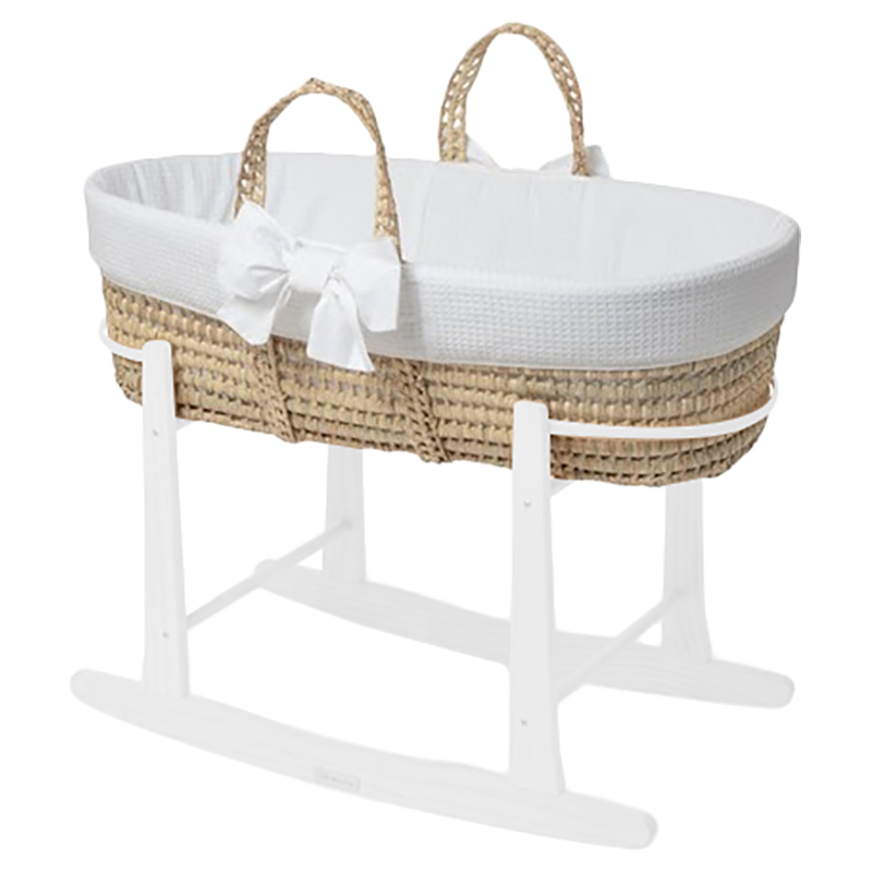 Clair de Lune - 80th Anniversary Chelsea Palm Moses Basket - White