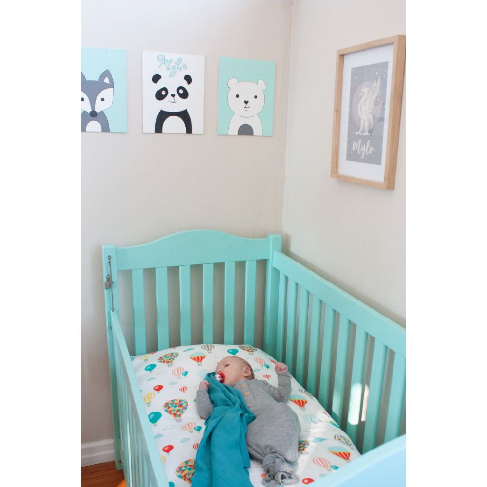 أنفي بيبي - غطاء فرشة مهد المواليد - قماش (شاش) عضوي