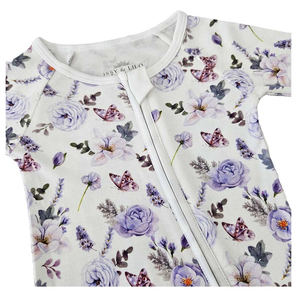 Issy & Lilo - Smart Bamboo Zipper Romper - Flower Garden