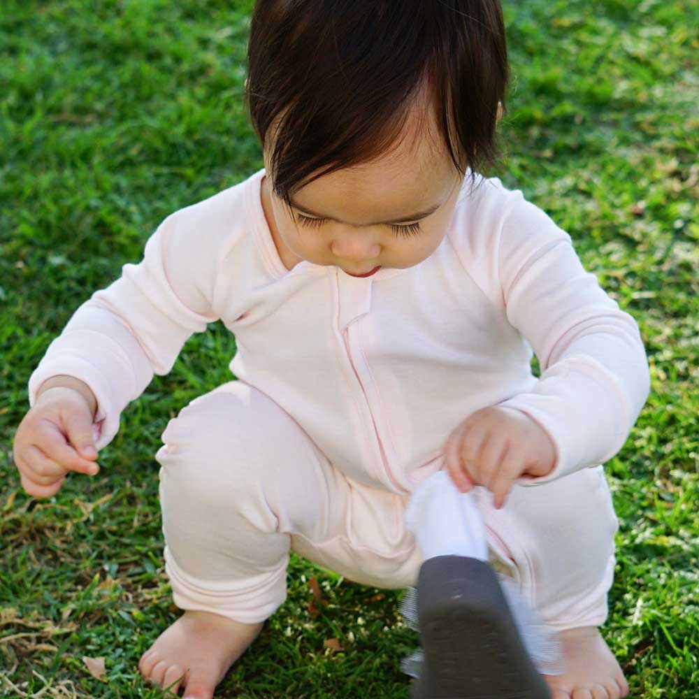 Issy & Lilo - Smart Bamboo Zipper Romper - Powder Pink