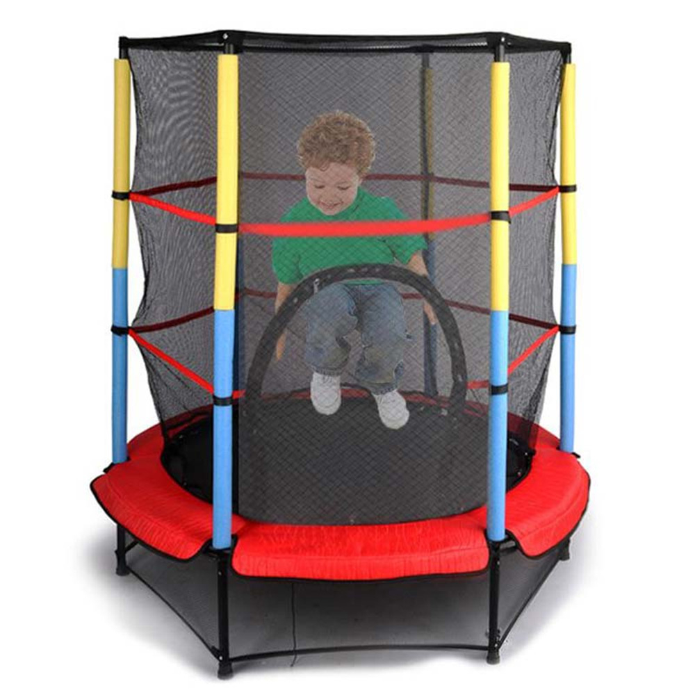 Buddiez 4.5ft Kids Trampoline with Safety Enclosure Net - Red 55-Inch