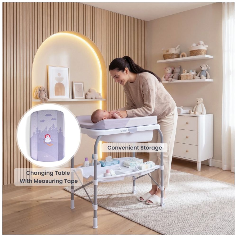 Jikel Ripple Standing Bath & Changing Table - Grey