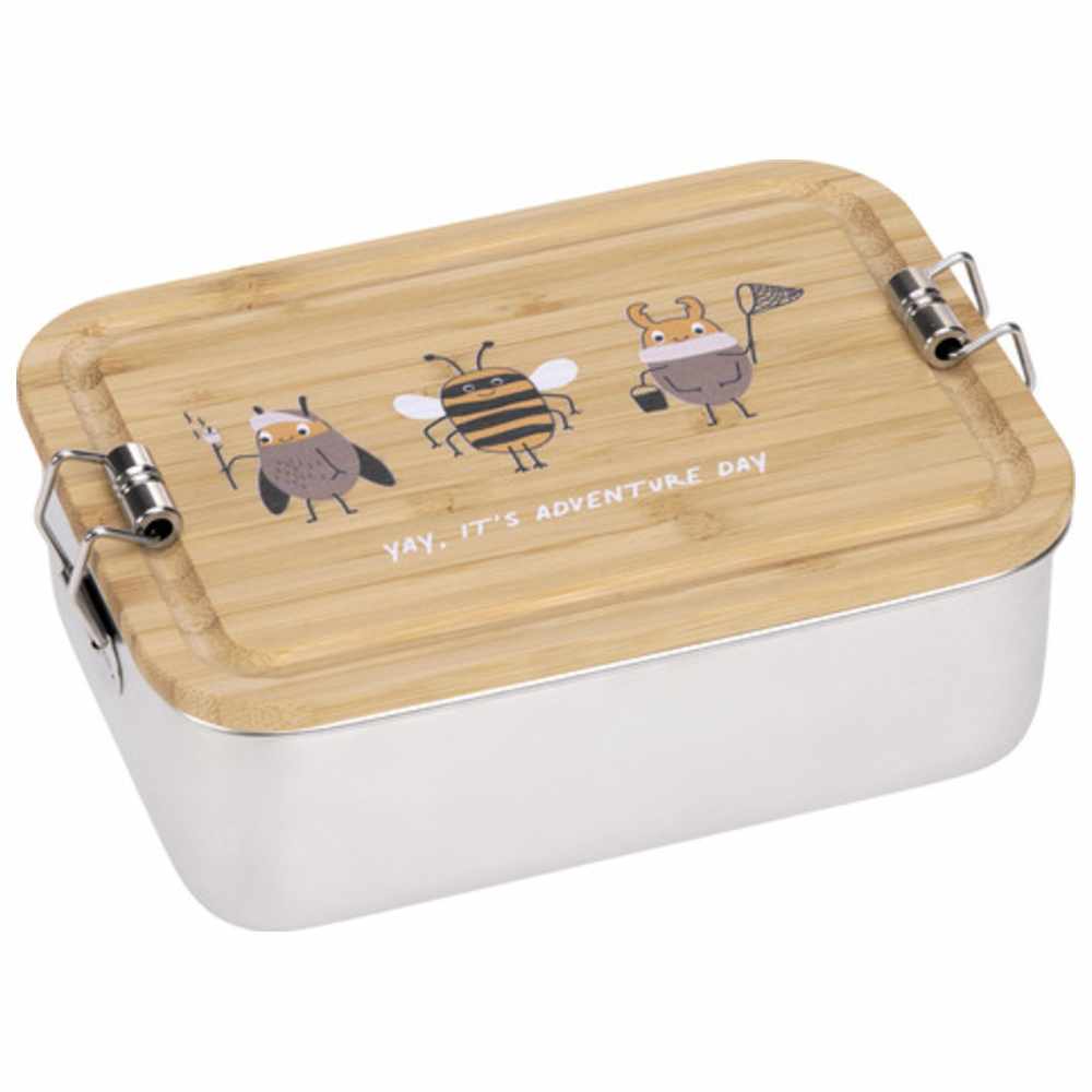 Lassig - Stainless Steel Lunch Box With Bamboo Lid - Nature - 800 ml