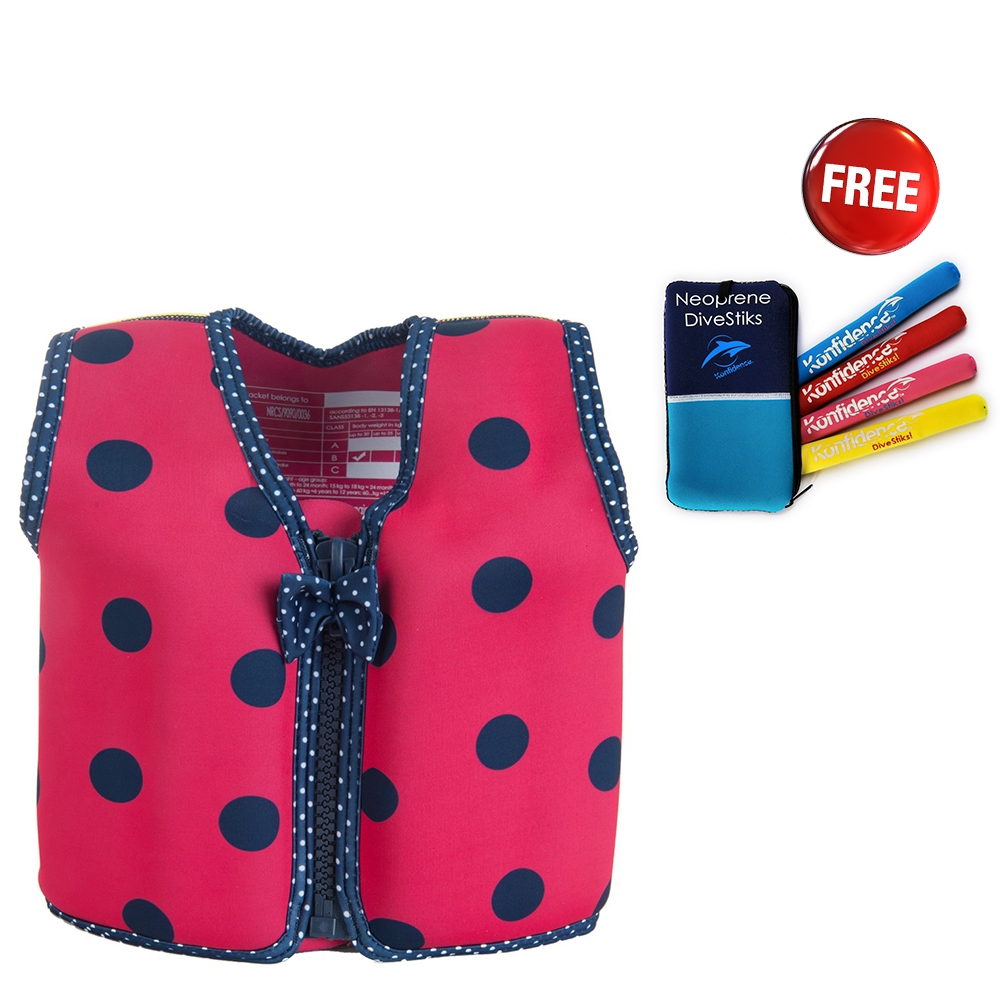 Konfidence - Children's Swim Jacket - Pink/Navy