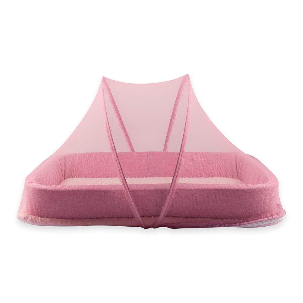 Little Angel Baby Nest Bed With Mosquito Net Newborn Lounger Pink