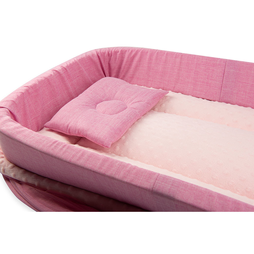 Little Angel Baby Nest Bed With Mosquito Net Newborn Lounger Pink