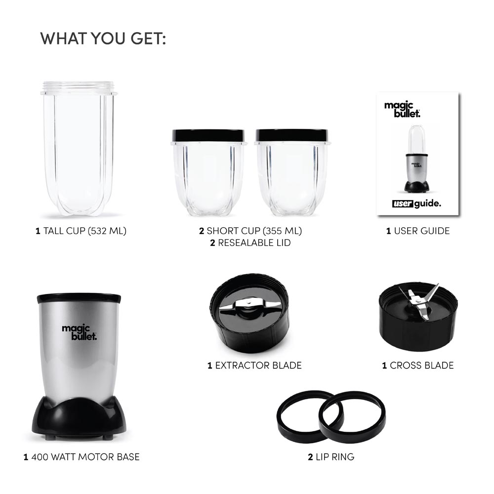 MagicBullet 9pc Accessories High-Speed Blender 400W - Silver