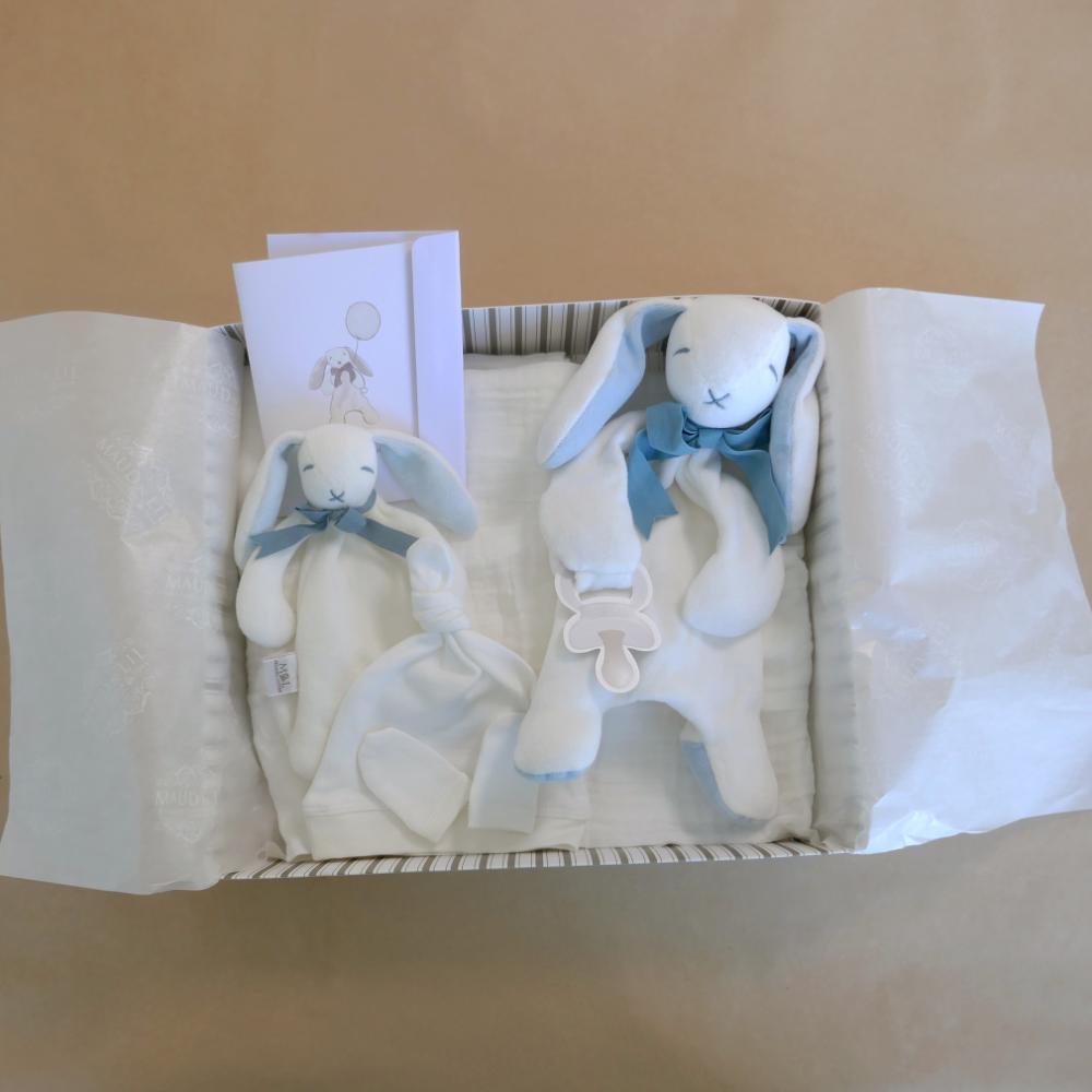 مود إن ليل - علبة هدايا أوسكار ذا باني بيبي العضوية الفاخرة، عبوة من 6 قطع - أبيض/أزرق