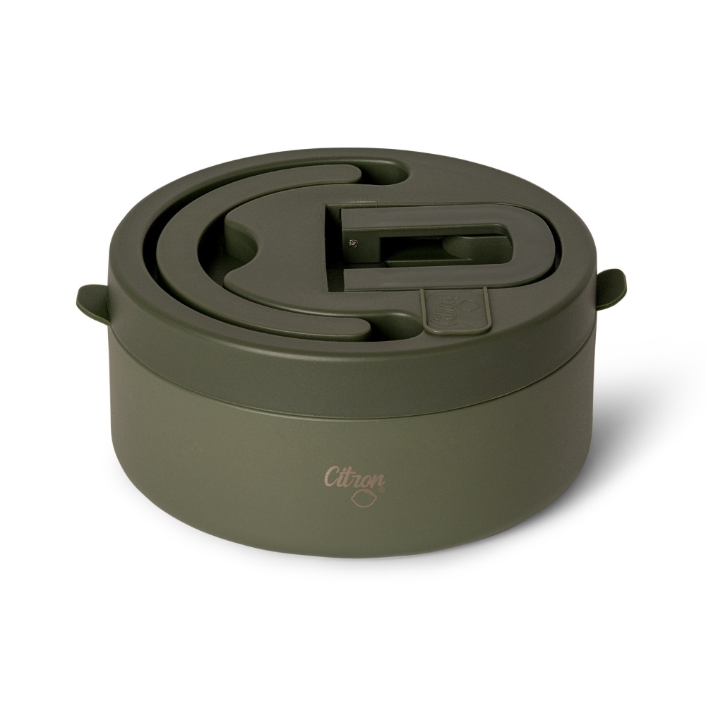 Citron - Food Jar 400ml with Compartments - Green