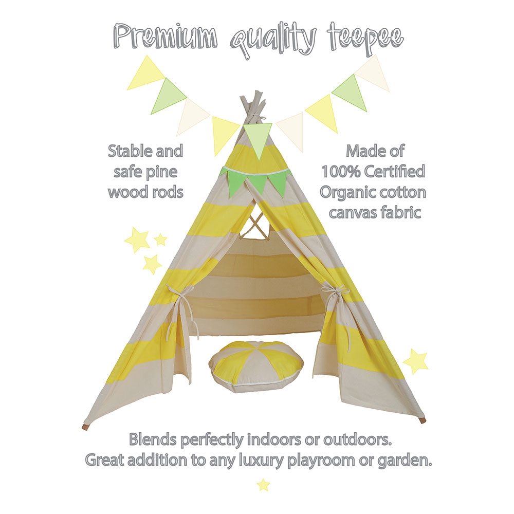 Mi Dulce An'ya - Stripe Teepee Tent 5ft - Yellow