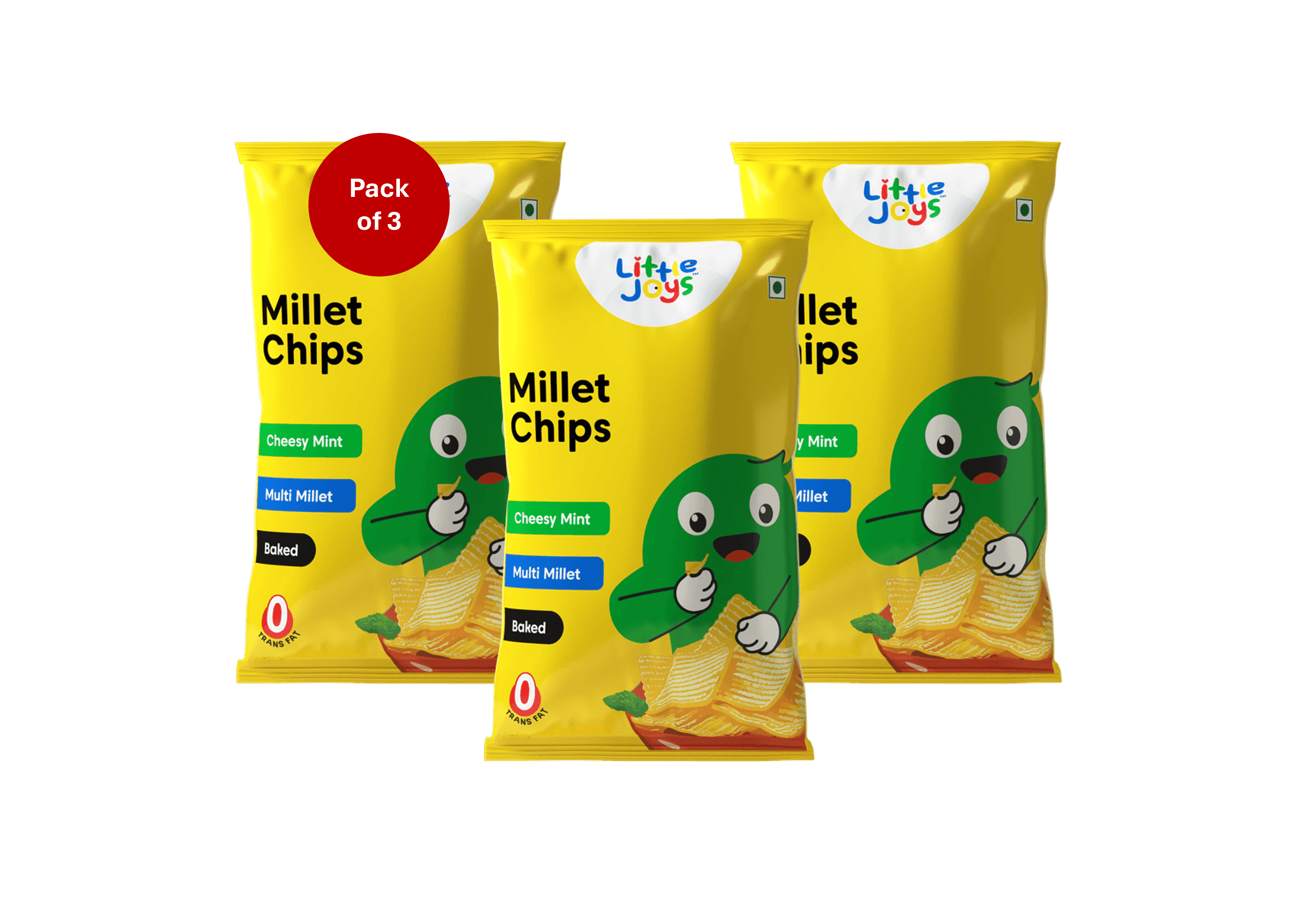 ليتل جويز - رقائق الدخن - نكهة الجبن والنعناع - عدد 3