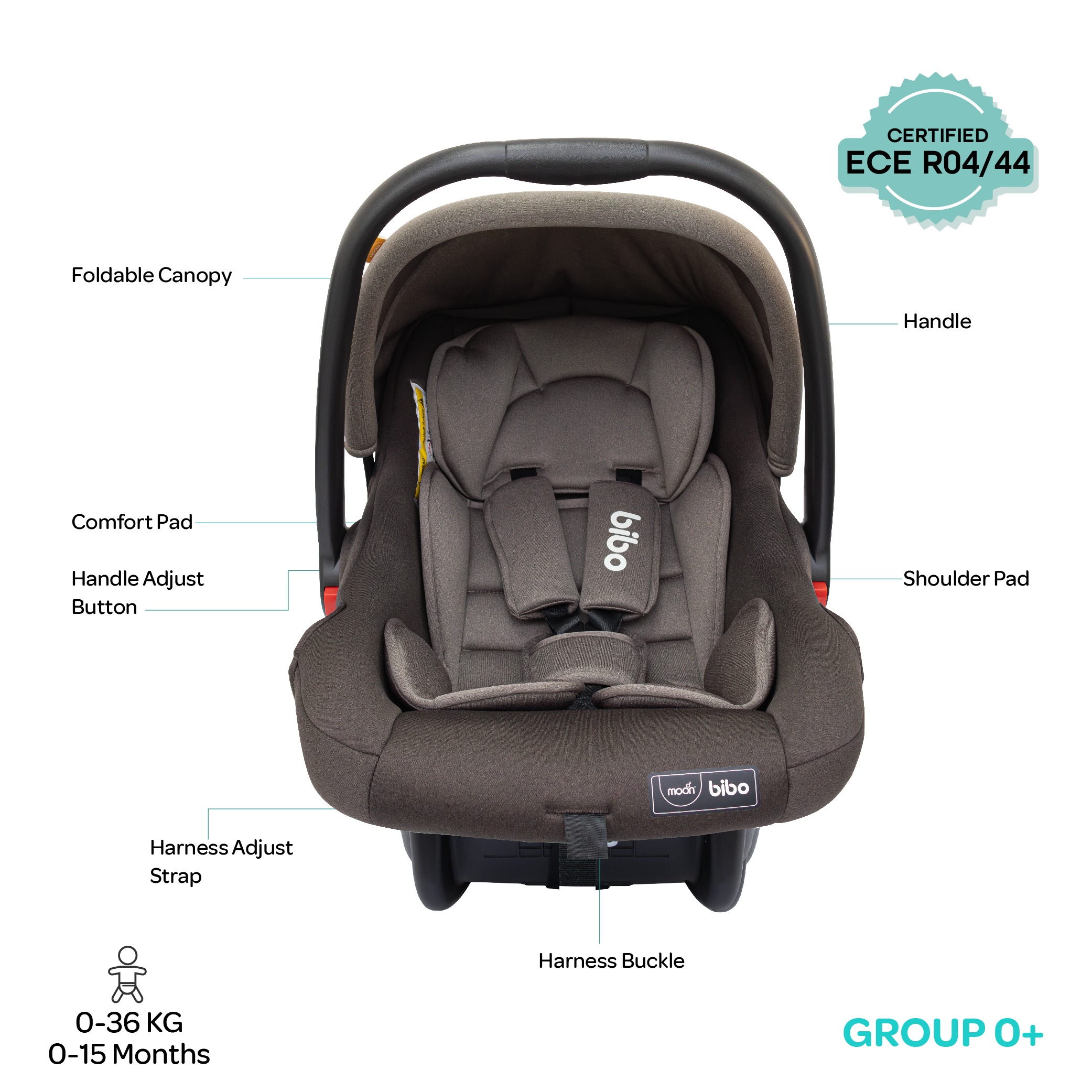 Moon - Bibo Baby Car Seat - Brown