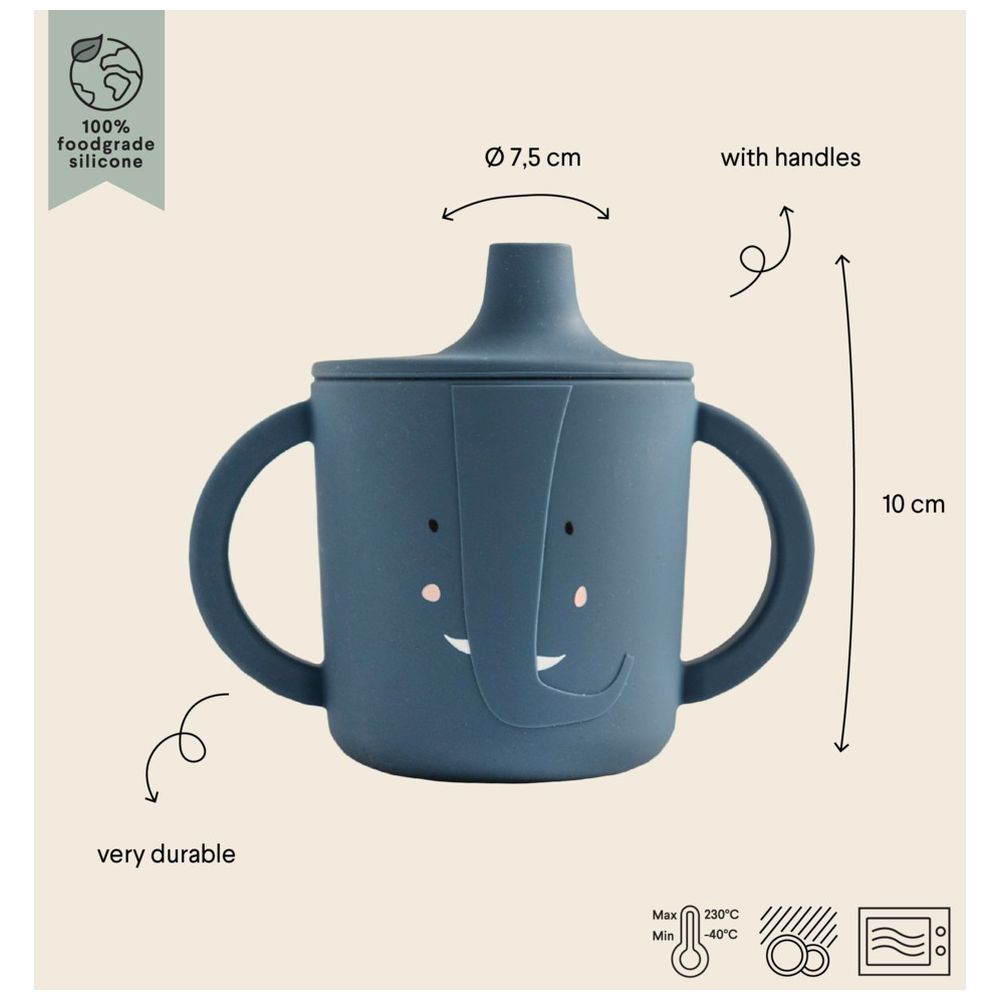 تريكسي - كوب سيليكون للأطفال بمقابض - فيل - 200 مل