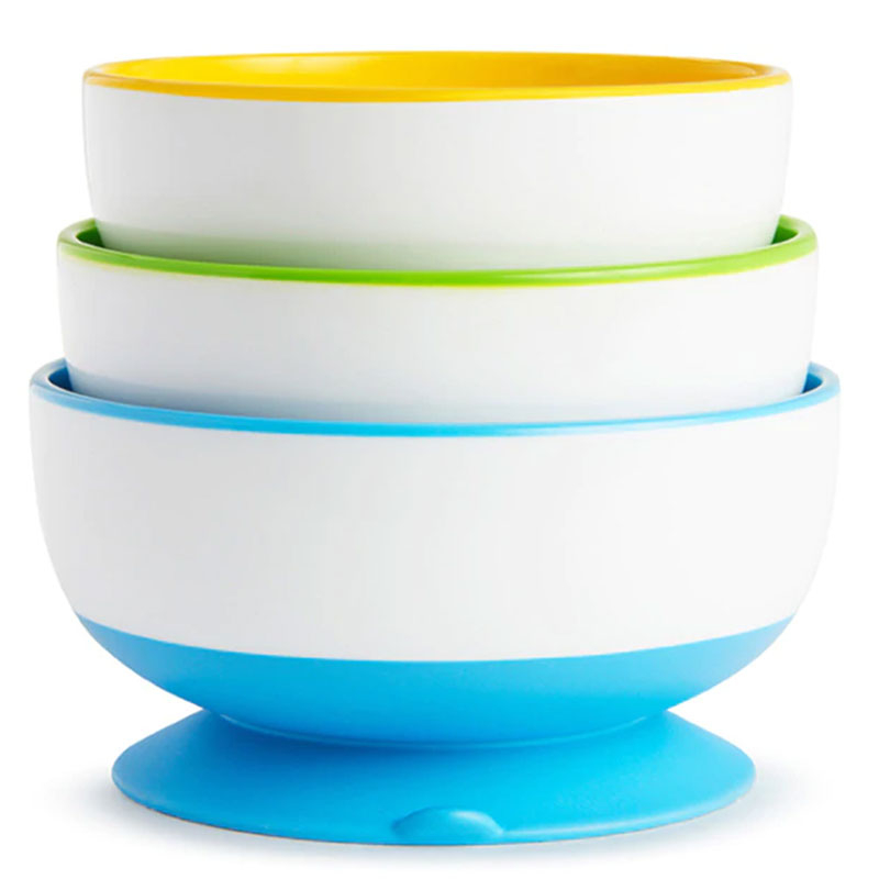 Munchkin - Stay Put Suction Bowls - Blue, Green, Yellow