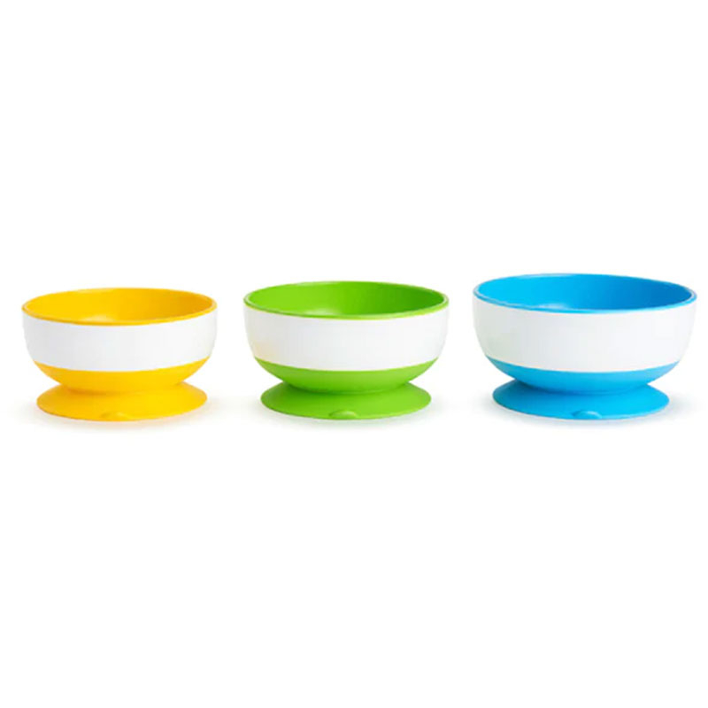Munchkin - Stay Put Suction Bowls - Blue, Green, Yellow