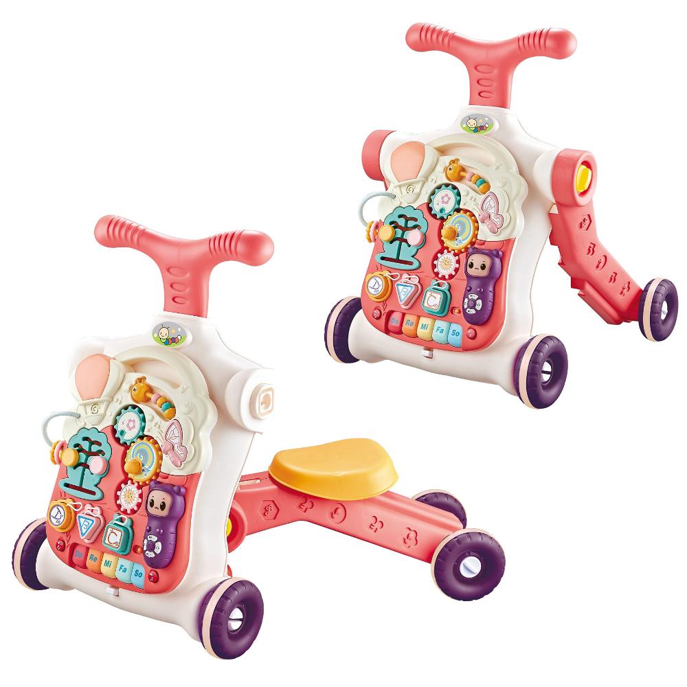 ليتل أنجل - مشاية أطفال تعليمية 5 في 1، قابلة للركوب والدفع - وردي