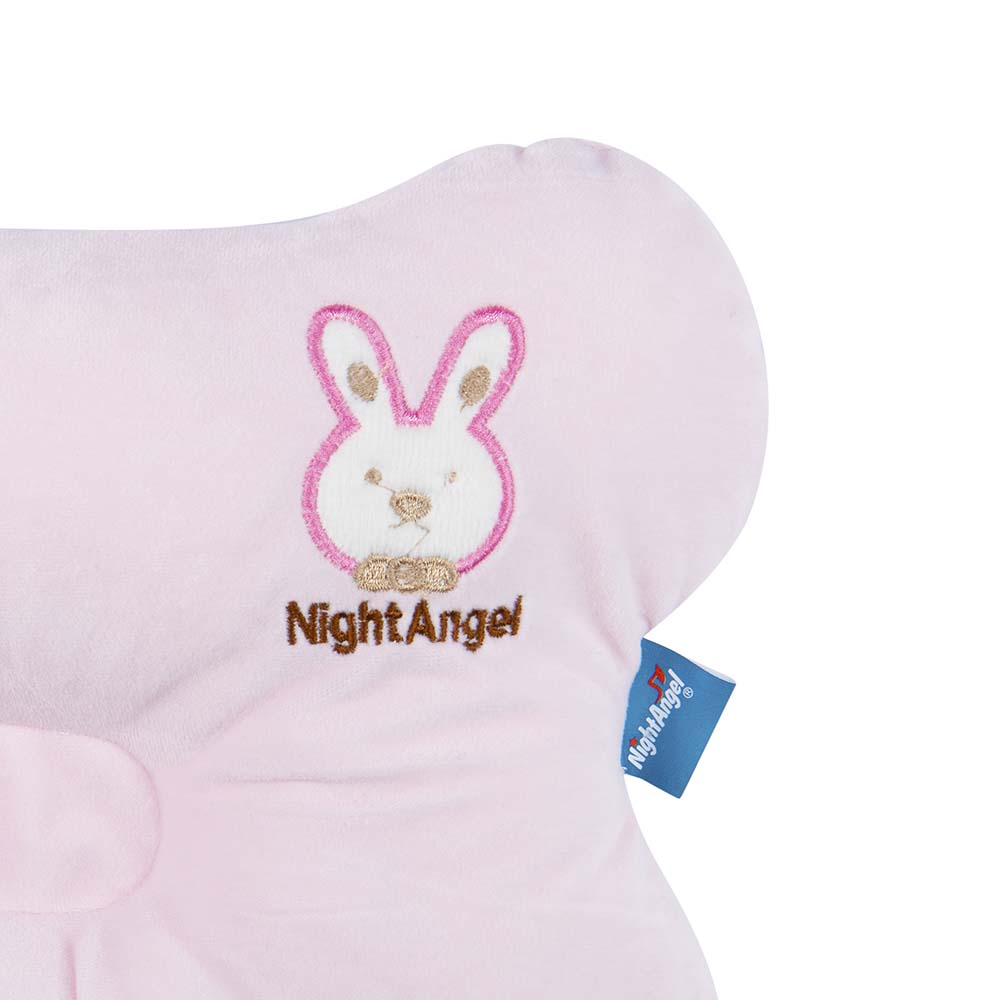 نايت أنجل - وسادة عظمية للجراء - للعناية بالرأس والرقبة المسطحة لحديثي الولادة - وردي